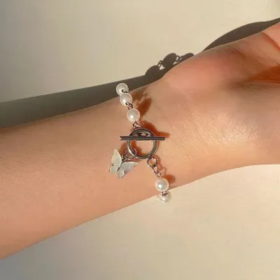 Korean Butterfly Pearl Bracelet 